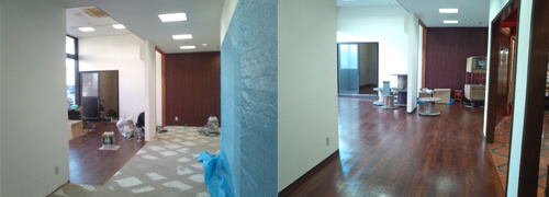 群馬県高崎市　内装工事　内装工事　床工事　クッションフロア貼り　クロス工事　塗装工事