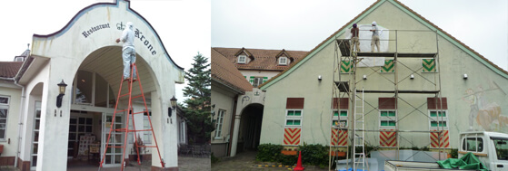 群馬県前橋市市　クローネンベルク　壁面看板　壁画画工製作